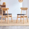 GlasFlength Accent Chairs Modern Curved Back Dining Chair PU Cushion Seating Artistic Design For Living Spaces, Beige, 17.7"*17.3"*31" - 2 of 4