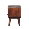 23.62" Solid Wood TV Stand Mini Curved Media Unit with Chestnut Finish, Nordic Style Legs and Drawer for Living Room and Bedroom - 4 of 4