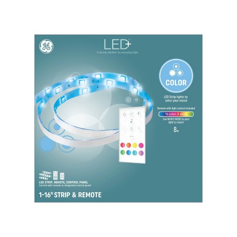 Ge 16ft Remote And Control Panel Included Led+ Color Changing Light Strip :  Target