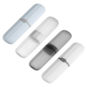 Unique Bargains Travel Outdoor Plastic Portable Toothbrush Holder 8 x 2.2 x 1.2 Inch 4 Pcs - 1 of 4