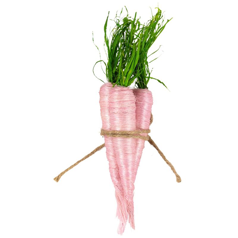 Northlight Straw Carrot Easter Decorations - 9"- Pink and Green - Set of 3, 4 of 7