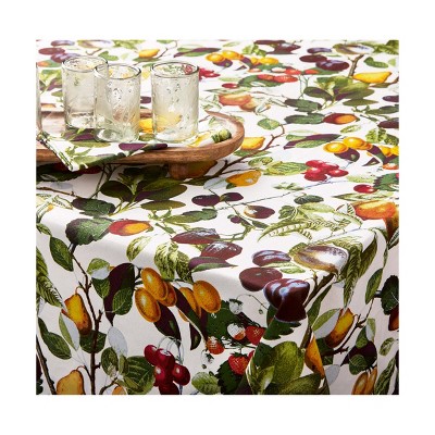TAG Orchard Fruit Print Tablecloth Cotton Tablecloth, 84"L x 60"W