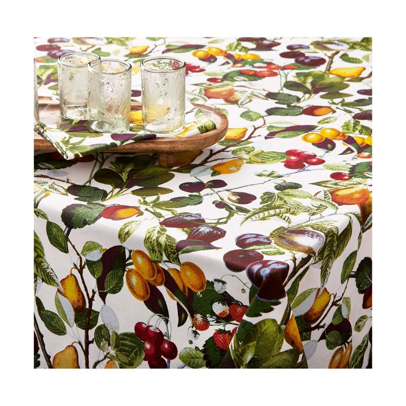 TAG Orchard Fruit Print Tablecloth Cotton Tablecloth, 84"L x 60"W, 1 of 4