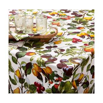 TAG Orchard Fruit Print Tablecloth Cotton Tablecloth, 84"L x 60"W