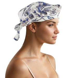 Unique Bargains Women's Faux Silk Floral Hair Bonnet - 1 of 4