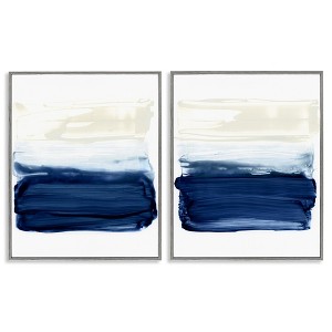 Stupell Industries Coastal Brushstrokes Abstract Beach 2pc Framed Giclee Art Set - 1 of 4