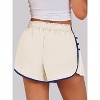 Imily Bela Womens Pleated Workout Shorts with Contrast Stitch Quick Dry Gym Running Shorts Elastic Waist - 4 of 4