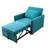 DOMETOUR Futon Convertible Sofa Chair Sleeper Sofa Bed, Adjustable Backrest Pull Out Velvet Sofa Bed for Living Room Bedroom Apartment - 2 of 4