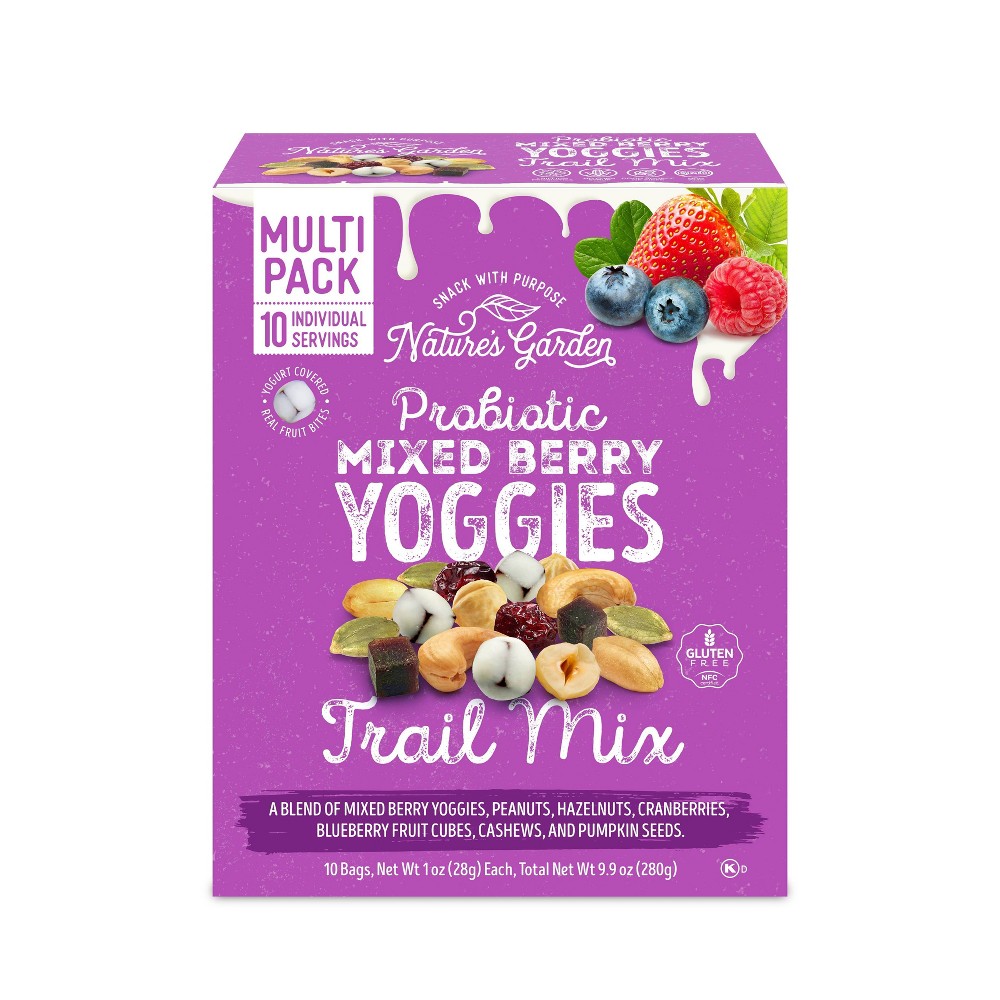 Nature's Garden Snacks Probiotic Mixed Berry Yoggies Trail Mix - 9.9oz/10ct