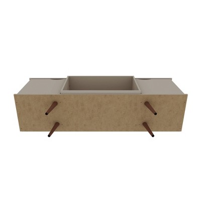 Off White Composite Mid-Century Modern TV Stand with Cabinet