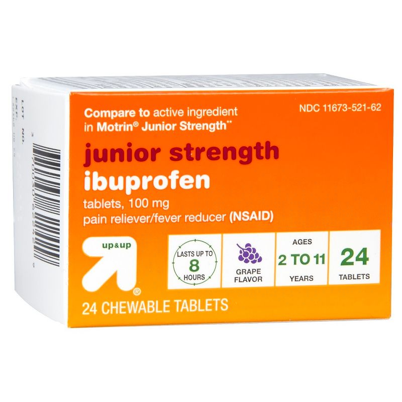 Junior Strength Ibuprofen (NSAID) Pain Reliever &#38; Fever Reducer Tablets - Grape - 24ct - up &#38; up&#8482;, 5 of 9