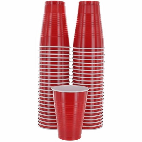 PERFECT SETTINGS 9 oz. 2 Line Red Rim Clear Disposable Plastic Cups, Party,  Cold Drinks, (110/Pack) 110RED9OZ - The Home Depot