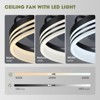 Ludomide Ceiling Fans with Lights, Flush Mount Ceiling Fan with Lights and Remote, 6 Wind Speeds Smart Low Profile Ceiling Fan for Bedroom - 2 of 4