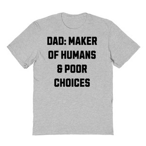 Rerun Island Men's Dad Maker Of Humans Short Sleeve Graphic Cotton T-Shirt - Sport Grey L - 1 of 3