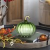 NAYSAYE Set of 4 Glass Green Pumpkins Ornament Holiday Decor for Fall Harvest Festival Thanksgiving Tabletop Display, Green, 14"*12"*8" - 2 of 4
