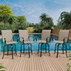 Outdoor Swivel Bar Stools Set of 2, Patio Swivel Bar Stools Chair, All Weather High Back and Armrest Patio Chairs for Deck Lawn Garden Backyard - 2 of 4