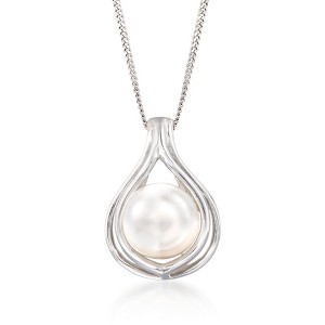 Ross-Simons 9.5-10mm Cultured Pearl Teardrop Pendant Necklace in Sterling Silver - 1 of 3