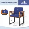 Costway Acacia Wood Outdoor Dining Chairs Set of 4 with Soft Cushions & Metal Frame - 3 of 4