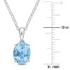 EVERLY JEWELRY | Sterling Silver Pendant with Gemstone and Created Gemstone – Multiple Stone Options - 3 of 4