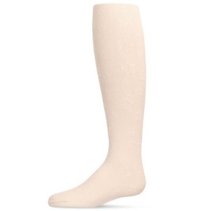 Memoi Girls' All Over Star Flocked Opaque Tights - 1 of 3