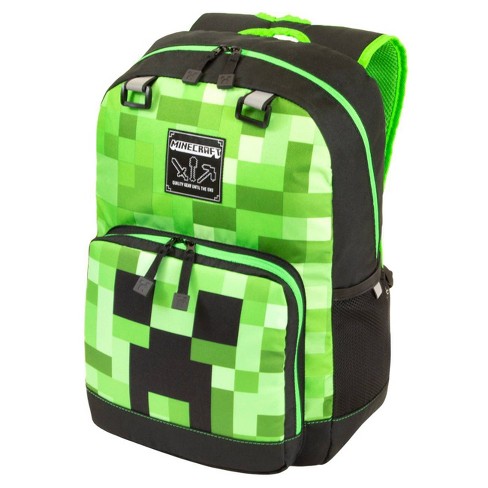 Minecraft 17 Kids Creeper Fade Tier 2 Backpack Green Black Target