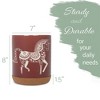 Elanze Designs Kitchen Utensil Holder With Non Slip Cork Base Large 8 Inch Ceramic Storage Crock Animal Countertop Organizer Floral Folk Horse Red - 2 of 4