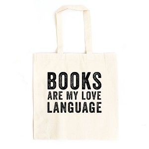 City Creek Prints Books are my love language Canvas Tote Bag - 15x16 - Natural - 1 of 2