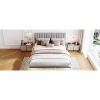 Acekool Modern Queen Size Floating Bed Frame with Motion Sensor Night Lights, Upholstered Platform, Noise-Free, Beige - 3 of 4