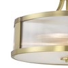 Possini Euro Design Randall 16" Modern Semi Flush-Mount Ceiling Light Fixture Kitchen Foyer Hallway Drum Round Brass Finish Glass Bedroom Bathroom - 3 of 4