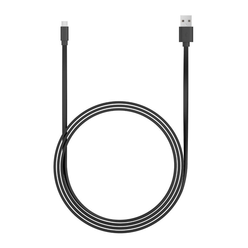 Just Wireless 6&#39; Flat TPU Micro USB to USB-A Cable - Black, 4 of 9