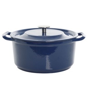Kenmore Elite Oak Park 5 Quart Enameled Cast Iron Casserole with Lid and Glass Steamer - 1 of 4