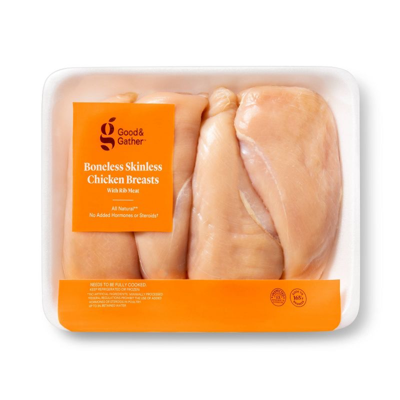 Boneless &#38; Skinless Chicken Breast - 2.25-3.25lbs - price per lb - Good &#38; Gather&#8482;, 1 of 5