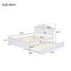 SeaCamel White Twin Platform Bed with Headboard & Trundle - Wood Frame for Bedroom/Kids' Room - 3 of 4