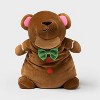Holiday Gingerbread Bear Weighted Plush Kids' Throw Pillow Brown - Pillowfort™ - 4 of 4