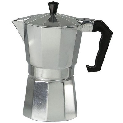 Home Basics 6 Cup Demitasse  Shot Aluminum Stovetop Espresso Maker, Grey