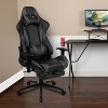 Emma and Oliver Racing Gaming Ergonomic Chair with Reclining Back, Footrest in Red LeatherSoft - 2 of 4