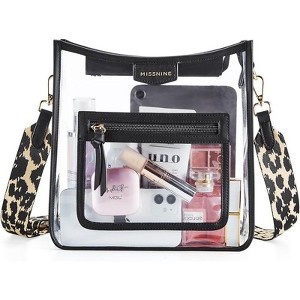 Clear Crossbody Bags Stadium Approved Clear Purse for Concert Transparent Plastic Bag with Guitar Strap - 1 of 4