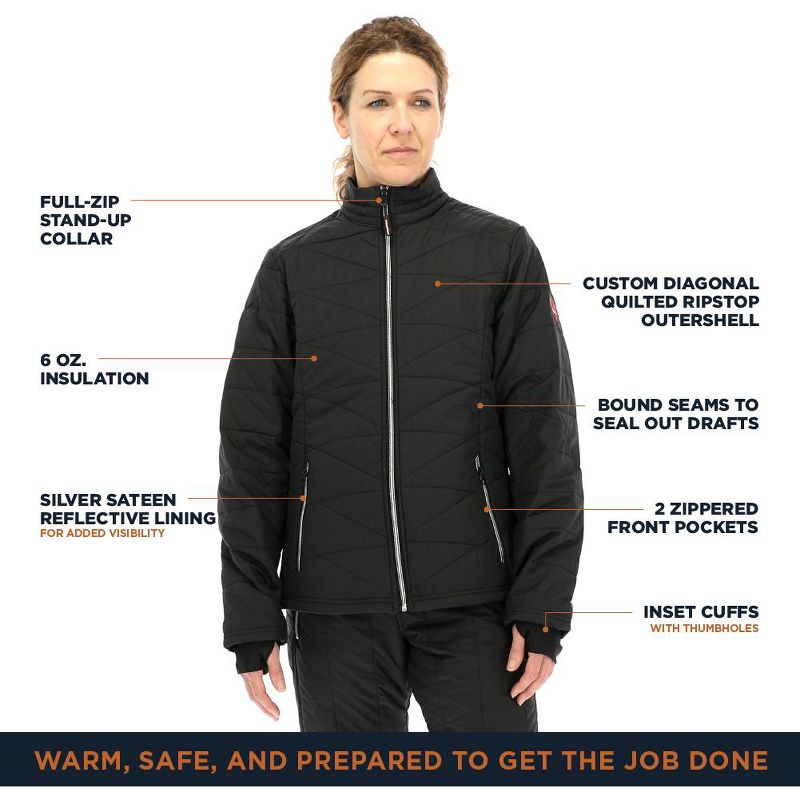 RefrigiWear Women's Warm Lightweight Packable Quilted Ripstop Insulated Jacket, 4 of 8
