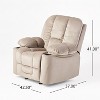 TinyHomie Luxurious Manual Recliner Chair in Coffee Skin Friendly Fabric Dual Cup Holders - 2 of 4