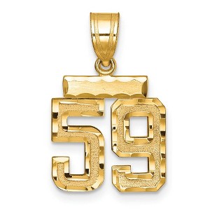 Black Bow Jewelry 14k Yellow Gold, Varsity Collection, Small D/C Pendant Number 59 - 1 of 3