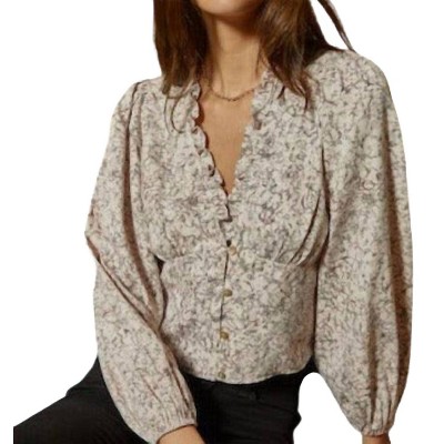 Women's Floral Top - Self Contrast