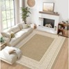 Modern Solid Area Rug Washable Living Room Rugs with Non Slip Backing Bordered Throw Carpet Foldable Neutral Floor Rugs - 4 of 4