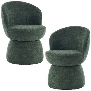 YOUNIKE Swivel Makeup Vanity Chair Boucle Fabric Barrel Accent Chair Upholstered Dining Chair 22" Wide Sofa Chair for Dressing Nook - 1 of 4