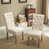 Lyngins Solid Wood Tufted Dining Chair Set of 2, Elegant Armless Chair, Upholstered Kitchen Chair, Living Room Chair - 2 of 4