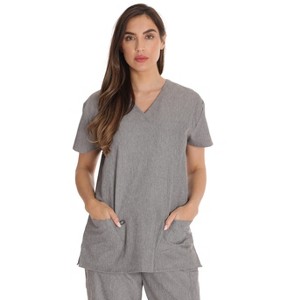 Just Love Solid Stretch Scrub Top for Women Mock Wrap Nursing Shirt - 1 of 3