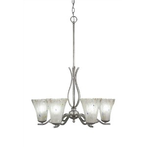 Toltec Lighting Revo 6 - Light Chandelier in  Dark Granite with 5.5" Fluted Frosted Crystal Shade - 1 of 1