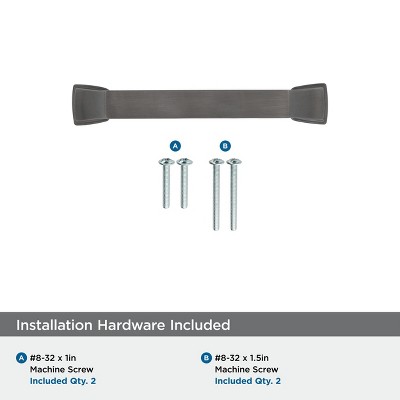 Gunmetal Steel 3-Inch Traditional Cabinet Pull with Mounting Hardware