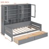 TIRAMISUBEST Twin Size Daybed with Drawers and Glass-Door Cabinets, Storage Bed Frame with Built-in LED Light and Shelves - 4 of 4