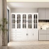 Famapy Elegant Pantry  Multifunctional Tempered Modular Glass Cabinet White - 2 of 4