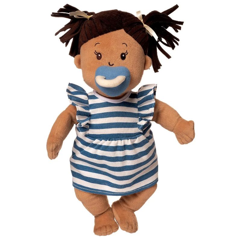 Manhattan Toy Baby Stella Beige with Brown Hair 15" Soft First Baby Doll, 5 of 13